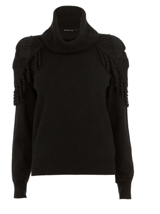 Karen Millen Sweaters - Karen Millen The Allier Turtleneck Sweater with Shoulder Fringe